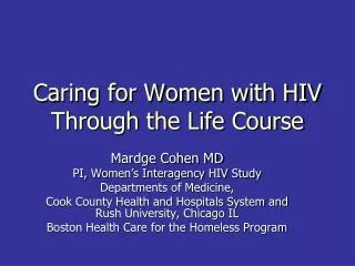 Caring for Women with HIV Through the Life Course