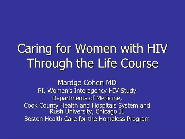 caring for women with hiv through the life course