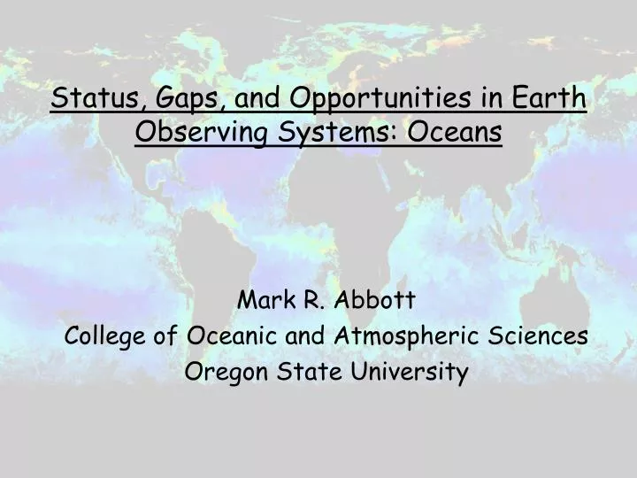 status gaps and opportunities in earth observing systems oceans