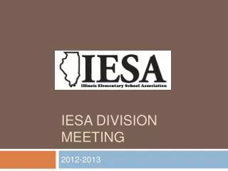 IESA Division Meeting