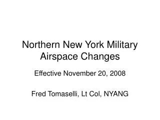 Northern New York Military Airspace Changes