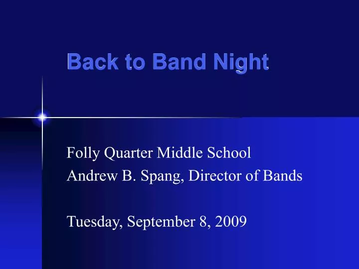 back to band night