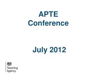 APTE Conference July 2012