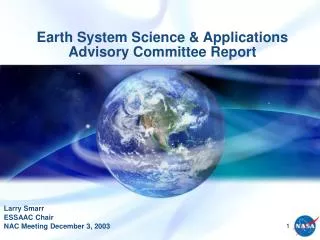 Earth System Science &amp; Applications Advisory Committee Report