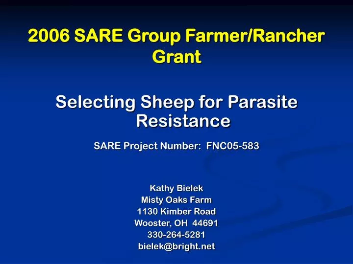 2006 sare group farmer rancher grant