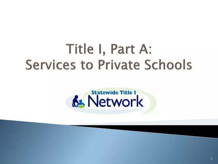 title i part a services to private schools