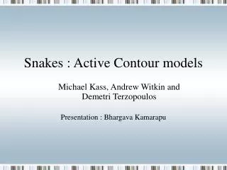 Snakes : Active Contour models