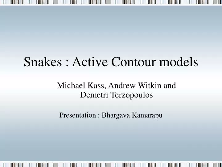 snakes active contour models