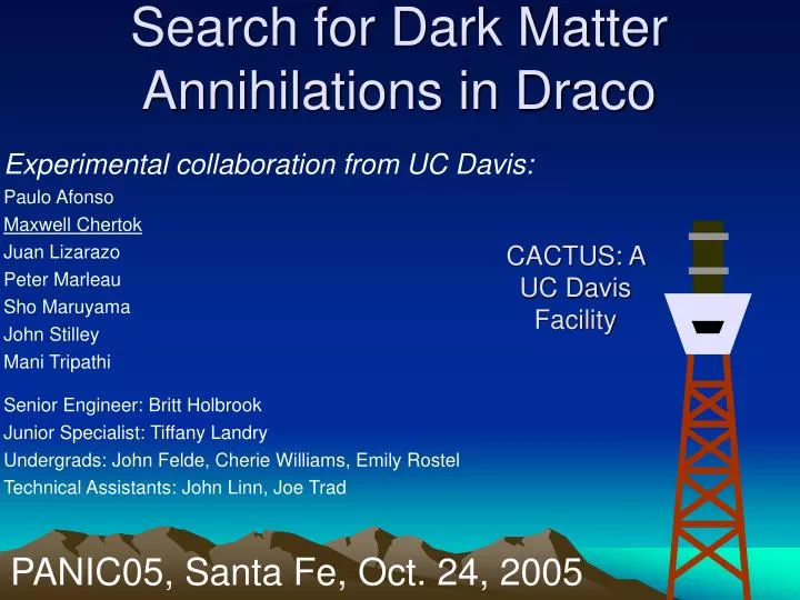 search for dark matter annihilations in draco