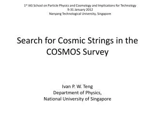 Search for Cosmic Strings in the COSMOS Survey