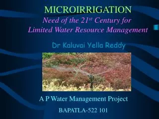 A P Water Management Project BAPATLA-522 101