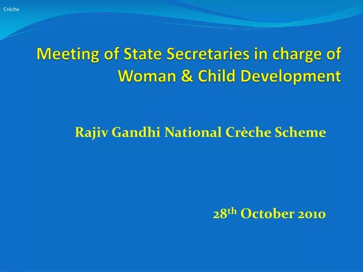 meeting of state secretaries in charge of woman child development