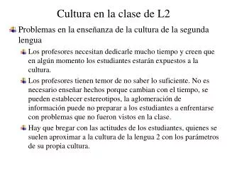 cultura en la clase de l2
