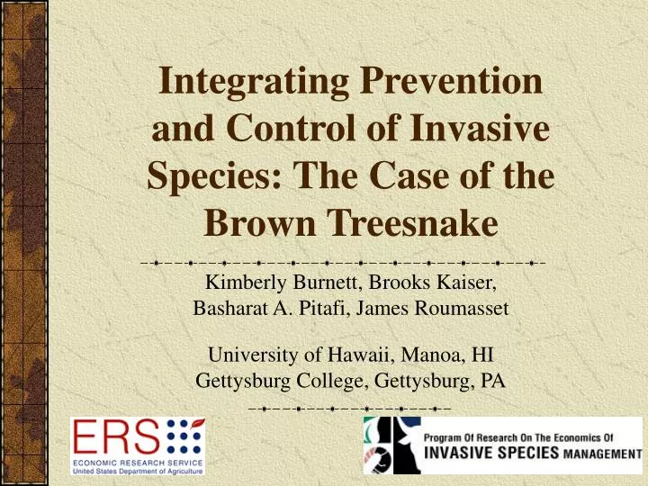 integrating prevention and control of invasive species the case of the brown treesnake