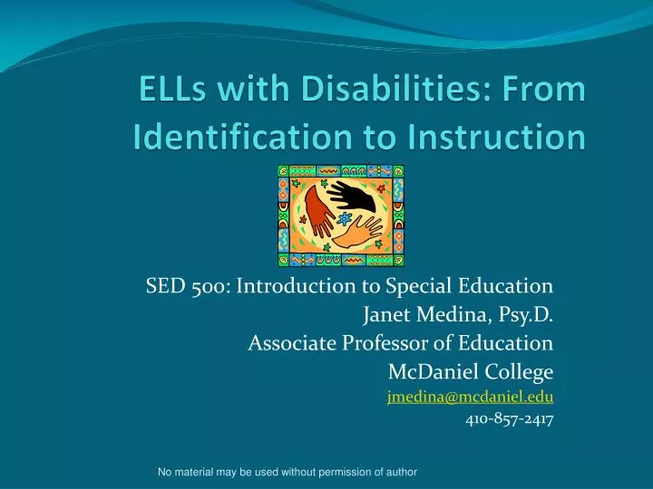 ells with disabilities from identification to instruction