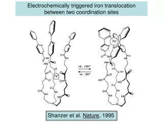 Electrochemically triggered iron translocation between two coordination sites
