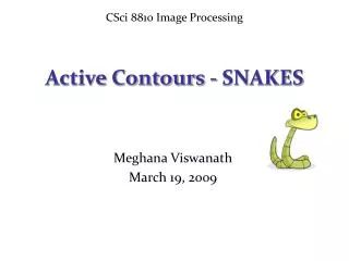 Active Contours - SNAKES
