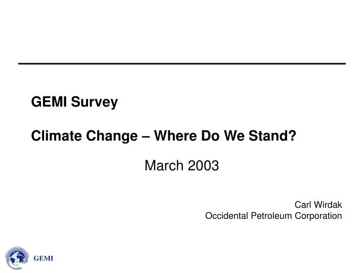 gemi survey climate change where do we stand
