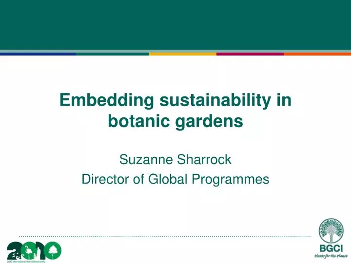 embedding sustainability in botanic gardens