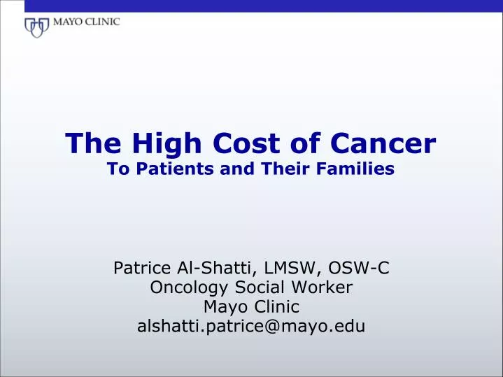 the high cost of cancer to patients and their families