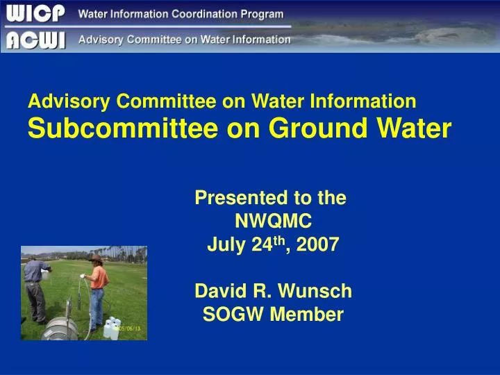 advisory committee on water information subcommittee on ground water