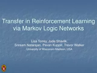 Transfer in Reinforcement Learning via Markov Logic Networks