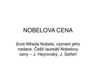 NOBELOVA CENA