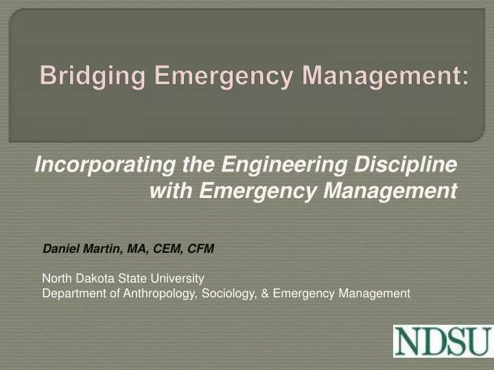 bridging emergency management