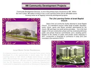 IMI Community Development Projects