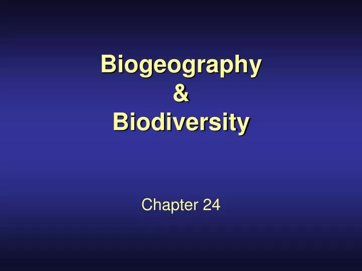 biogeography biodiversity