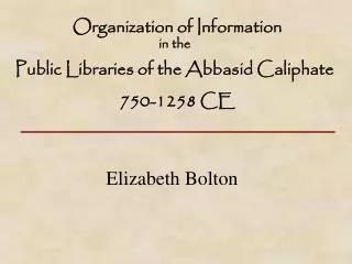 Organization of Information