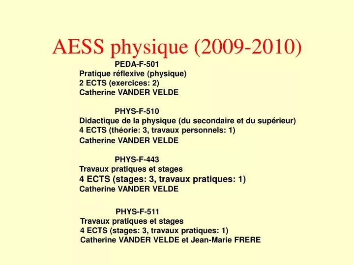 aess physique 2009 2010