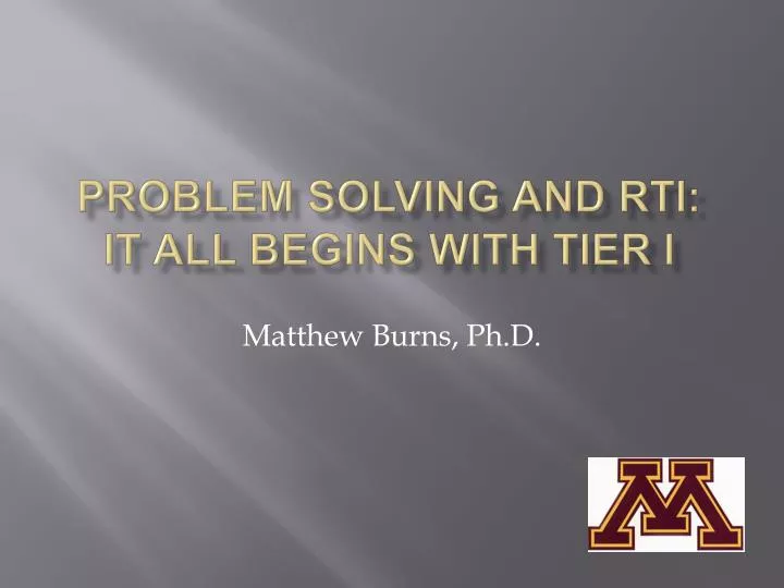 problem solving and rti it all begins with tier i