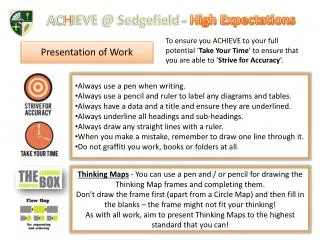 AC H IEVE @ Sedgefield - High Expectations