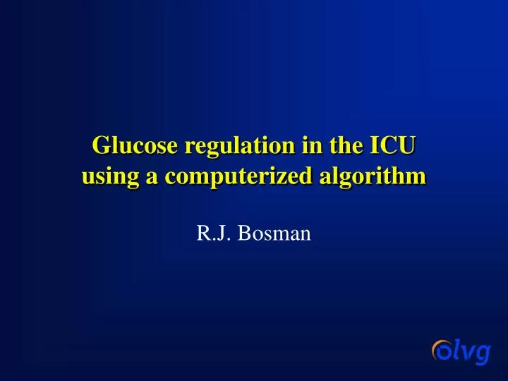 glucose regulation in the icu using a computerized algorithm