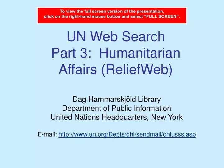 un web search part 3 humanitarian affairs reliefweb