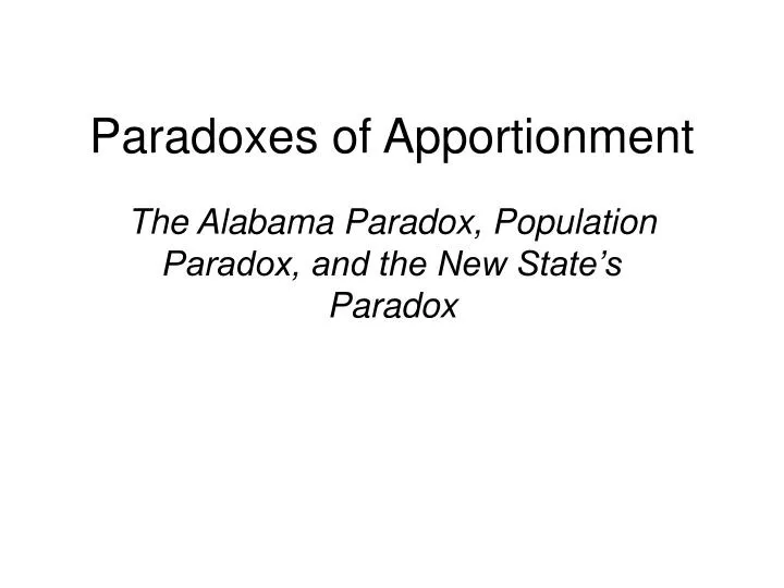 paradoxes of apportionment