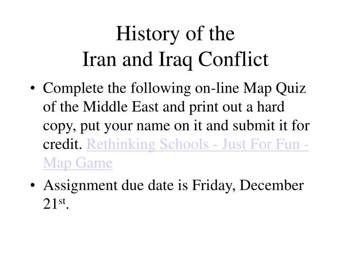 history of the iran and iraq conflict