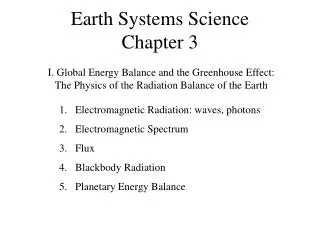 Earth Systems Science Chapter 3