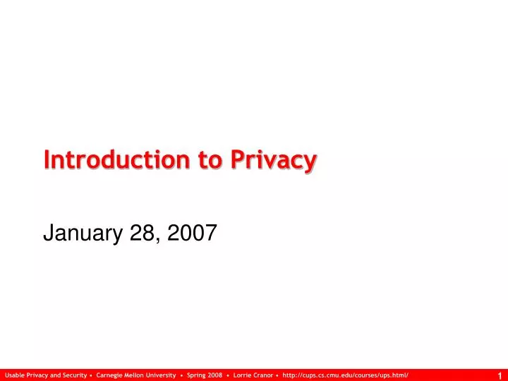 introduction to privacy