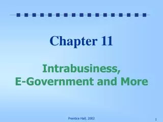 Chapter 11 Intrabusiness, E-Government and More