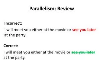 Parallelism: Review