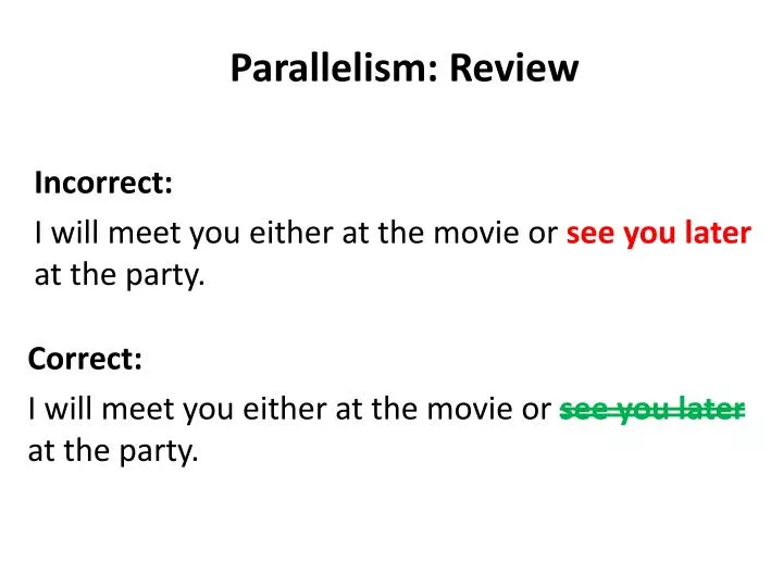 parallelism review