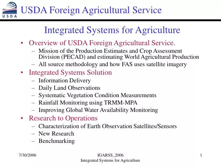 integrated systems for agriculture