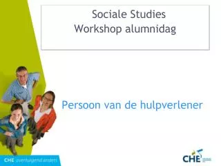 Sociale Studies 	 Workshop alumnidag