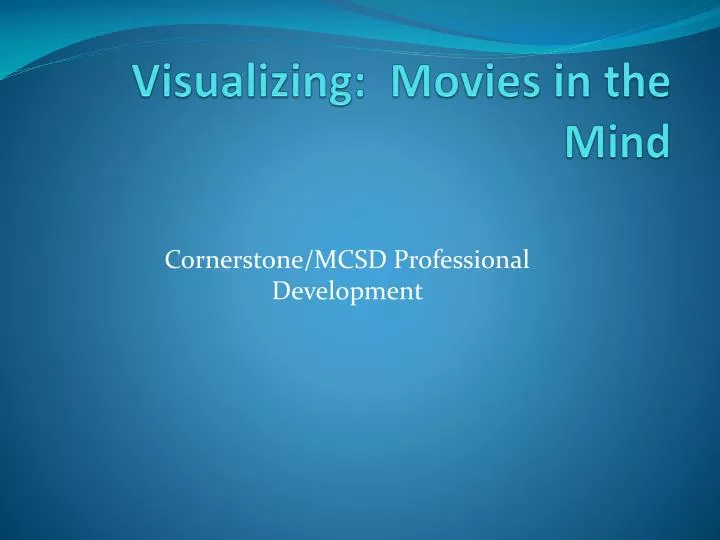 visualizing movies in the mind