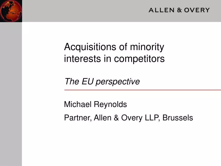 acquisitions of minority interests in competitors the eu perspective