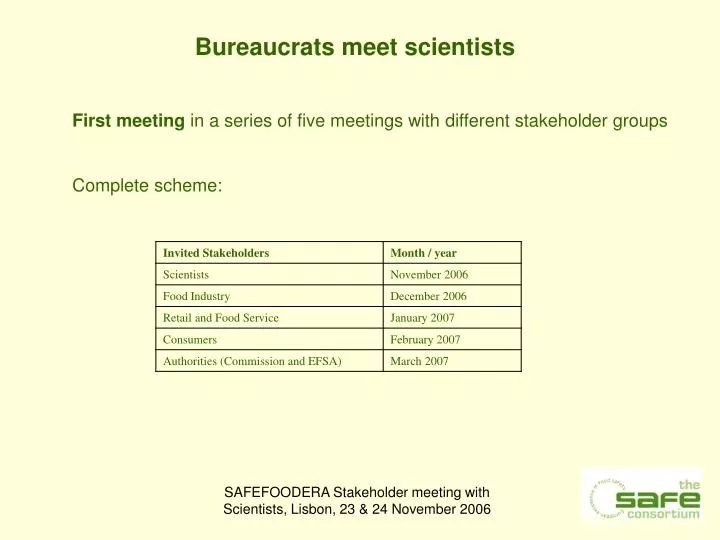 bureaucrats meet scientists