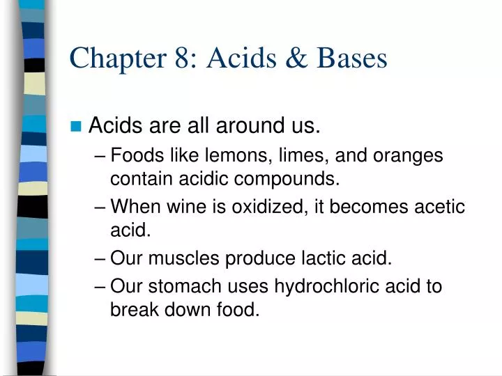 chapter 8 acids bases