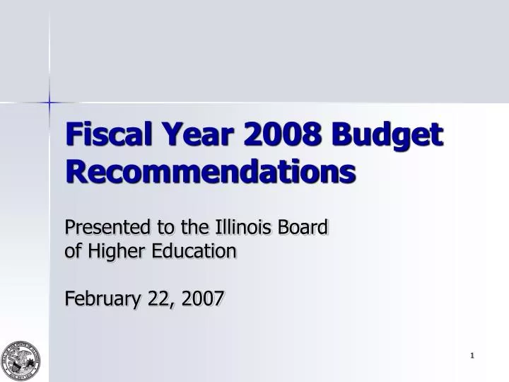 fiscal year 2008 budget recommendations